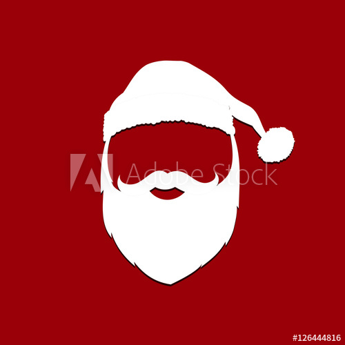 500x500 Santa Claus Hat And Beard Vector Illustration