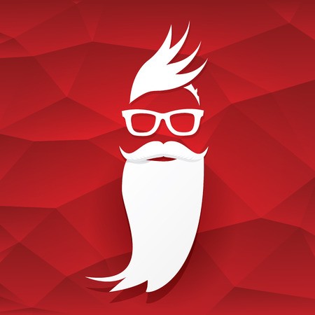 450x450 Santa Claus With Beard Vector Illustration Christmas Hipster