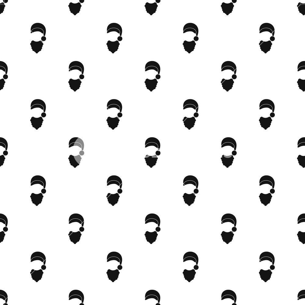 1000x1000 Santa Hat And Beard Pattern Simple Illustration Of Santa Hat