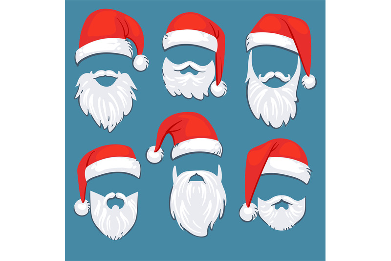 800x533 Christmas Santa Claus Red Hats With White Moustache And Beards
