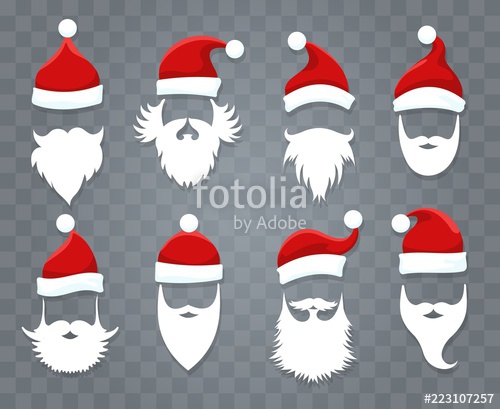 500x409 Santa Hats And Beards Vector Santa Xmas Face With Hat Or Cap