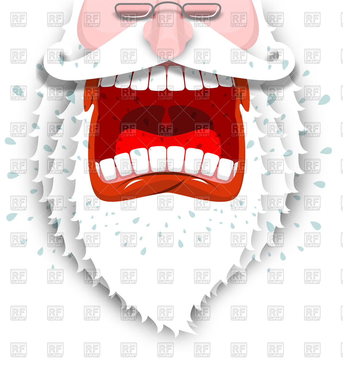 1121x1200 Furious Santa Claus With Big White Beard Vector Image Of People