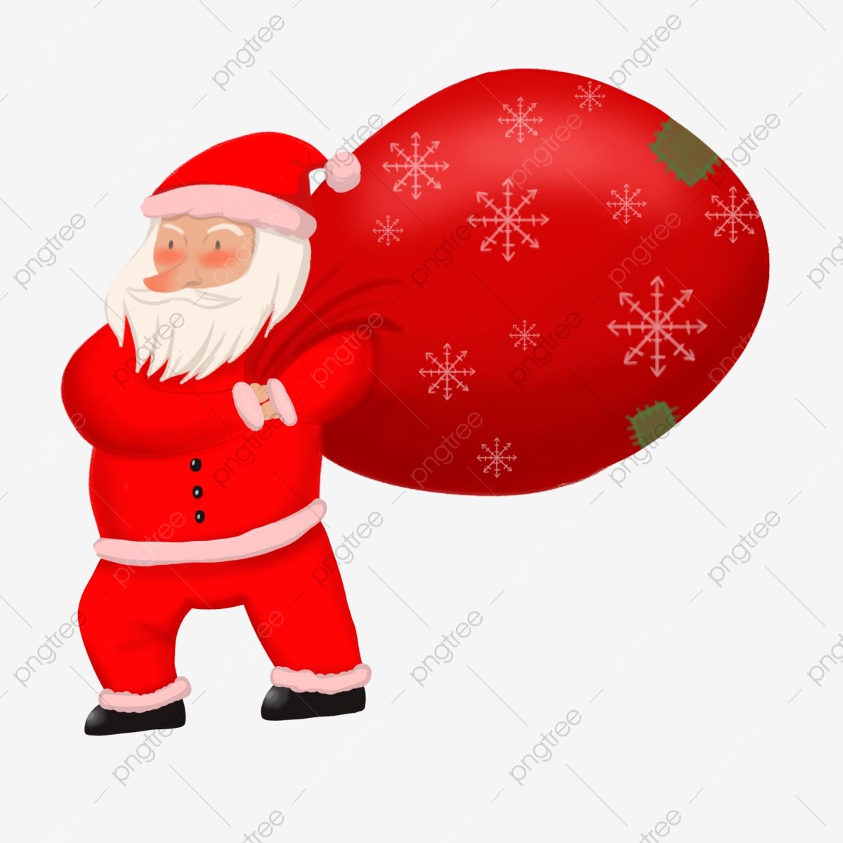 1200x1200 Hand Painted Pattern White Beard Santa Claus Gift List, Pattern