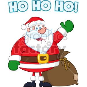 300x300 Happy Santa Claus Cartoon Mascot Character Waving Vector