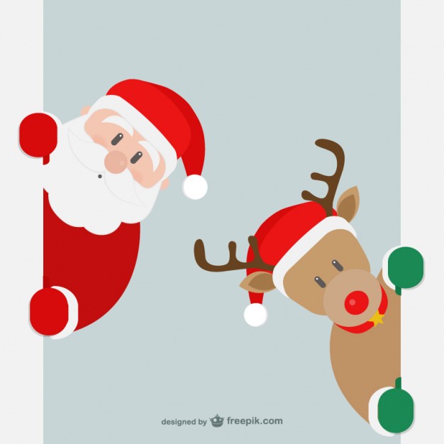 626x626 Santa Claus And Reindeer Vector Free Download