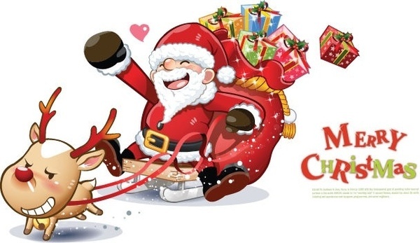600x347 Santa Free Vector Download