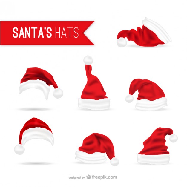Santa Claus Hats Pack Free Vector 626x626 Santa Claus Hats Pack Free Vector
