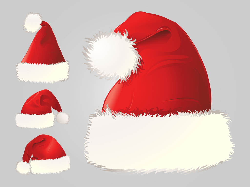 Santa Hats Vector Vector Art Graphics 1024x765 Santa Hats Vector Vector Art Graphics
