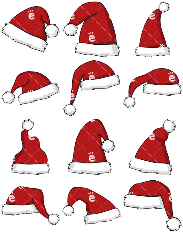 Christmas Santa Hat Vector Clipart Collection 585x755 Christmas Santa Hat Vector Clipart Collection