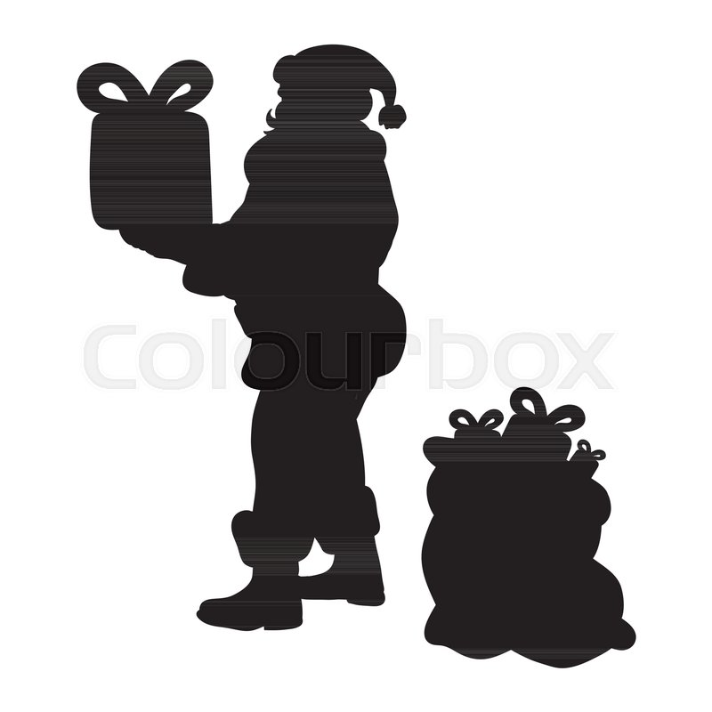 800x800 Santa Claus Silhouette Christmas Stock Vector Colourbox