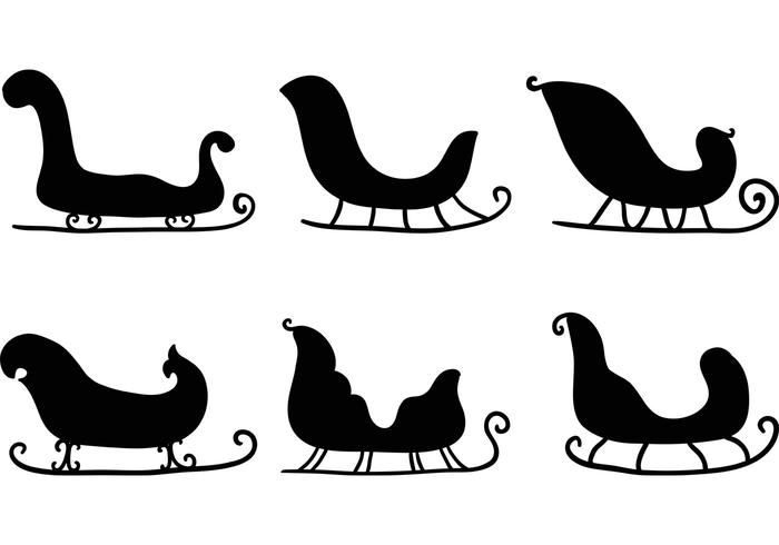 700x490 Santa's Sleigh Vector Silhouettes