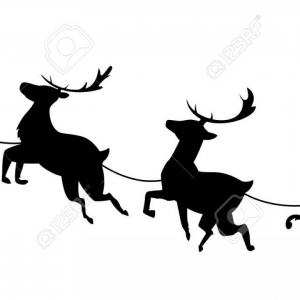 300x300 Santa Claus Sleigh Silhouette Free Vector Silhouette Santa Riding
