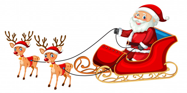 626x312 Santa Claus Riding Sleigh Vector Premium Download