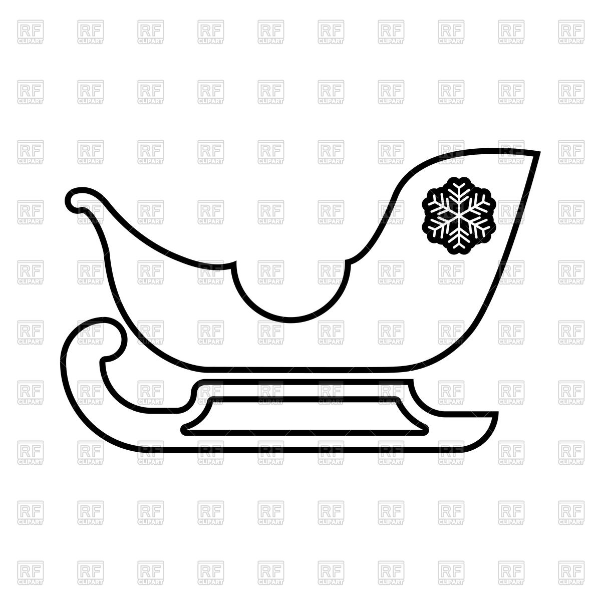 1200x1200 Santa Claus Sleigh Outline
