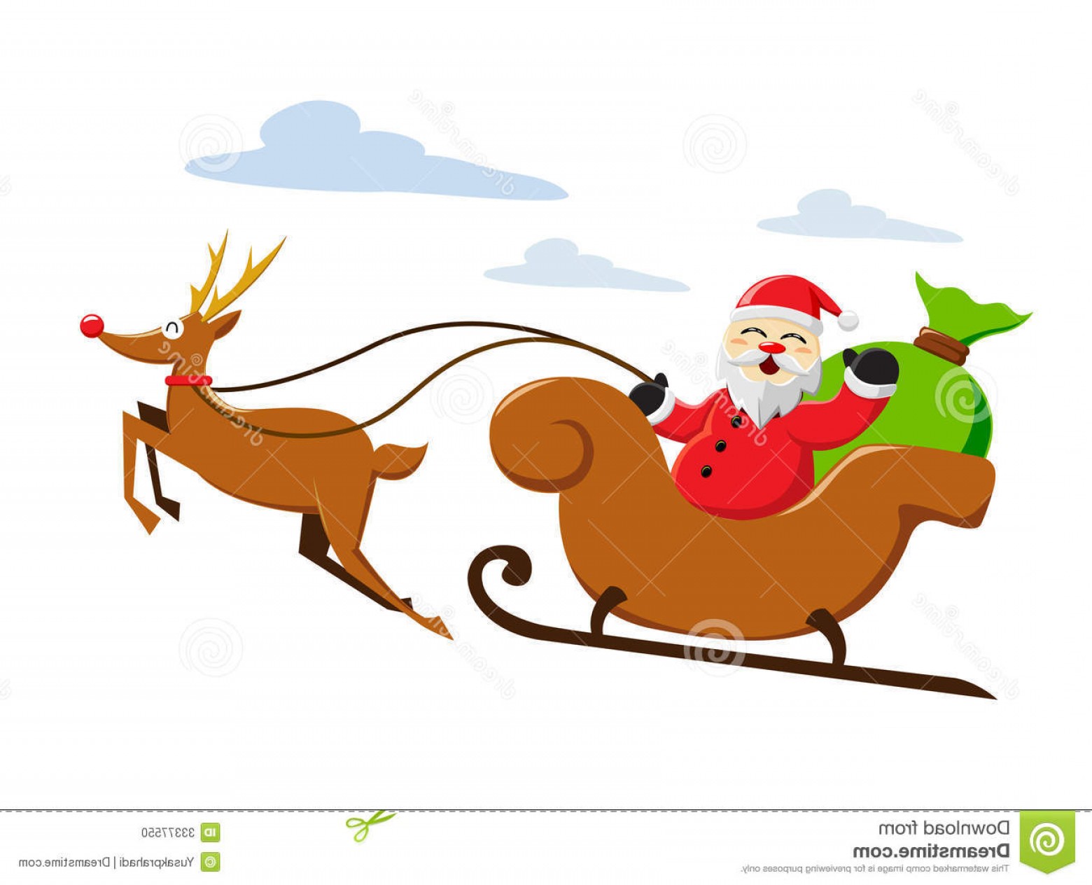1560x1264 Stock Photo Santa Claus Riding Snow Sleigh Vector Illustration