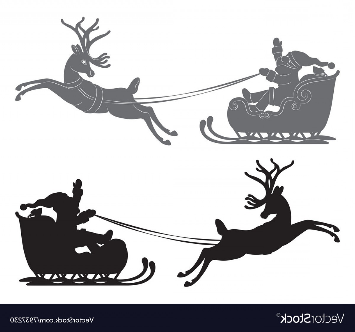 1200x1124 Flying Santa Claus In A Reindeer Sleigh Vector Soidergi