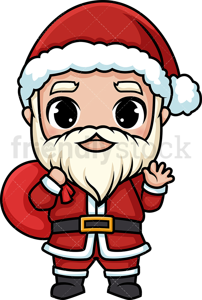 674x1000 Chibi Kawaii Santa Claus Clipart Cartoon Vector