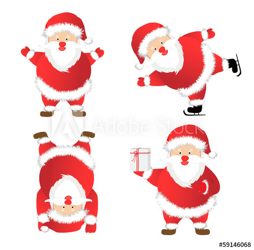 500x491 Set Of Santa Claus Vector Illustration