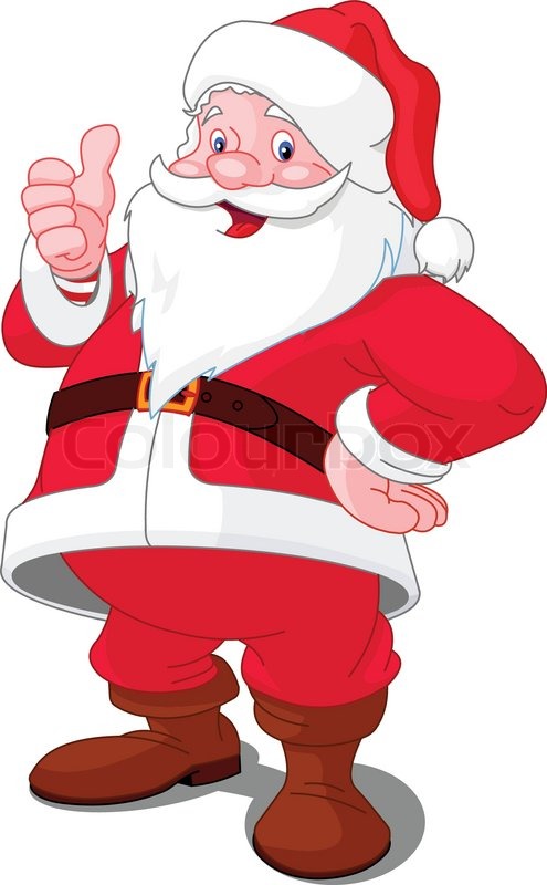 495x800 Christmas Santa Claus With Thumb Up Stock Vector Colourbox