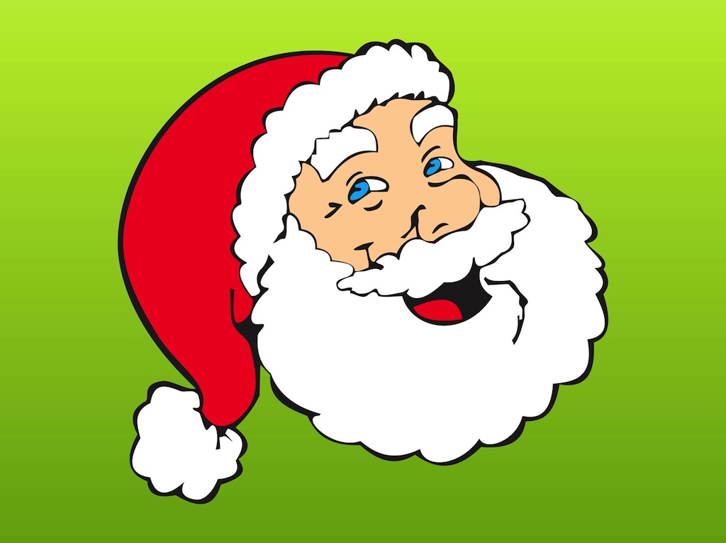 Happy Santa Head Vector Art Graphics 1024x765 Happy Santa Head Vector Art Graphics