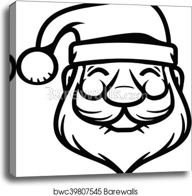 Santa Claus Face Vector Illustratio, Canvas Print Barewalls 382x390 Santa Claus Face Vector Illustratio, Canvas Print Barewalls