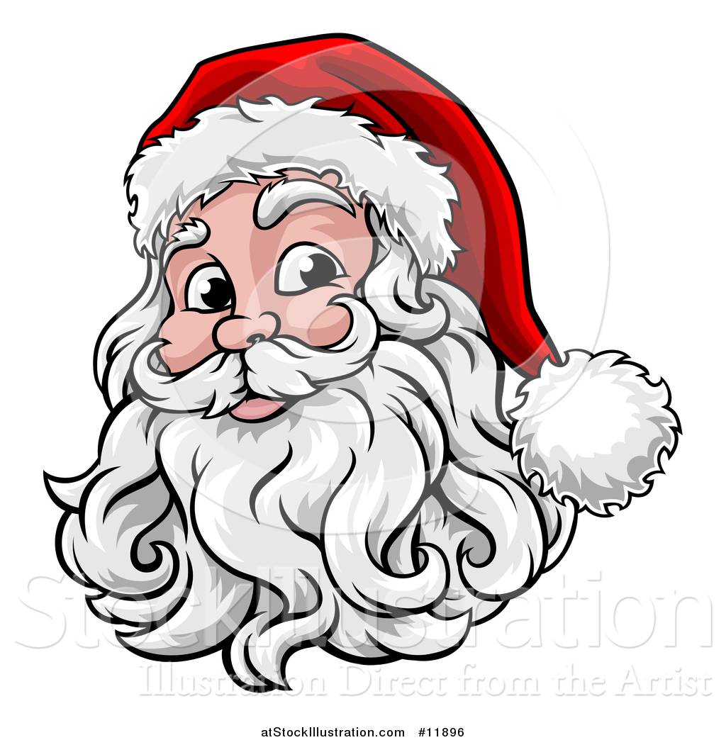 Vector Illustration Of A Happy Santa Face With A Hat And Beard 1024x1044 Vector Illustration Of A Happy Santa Face With A Hat And Beard