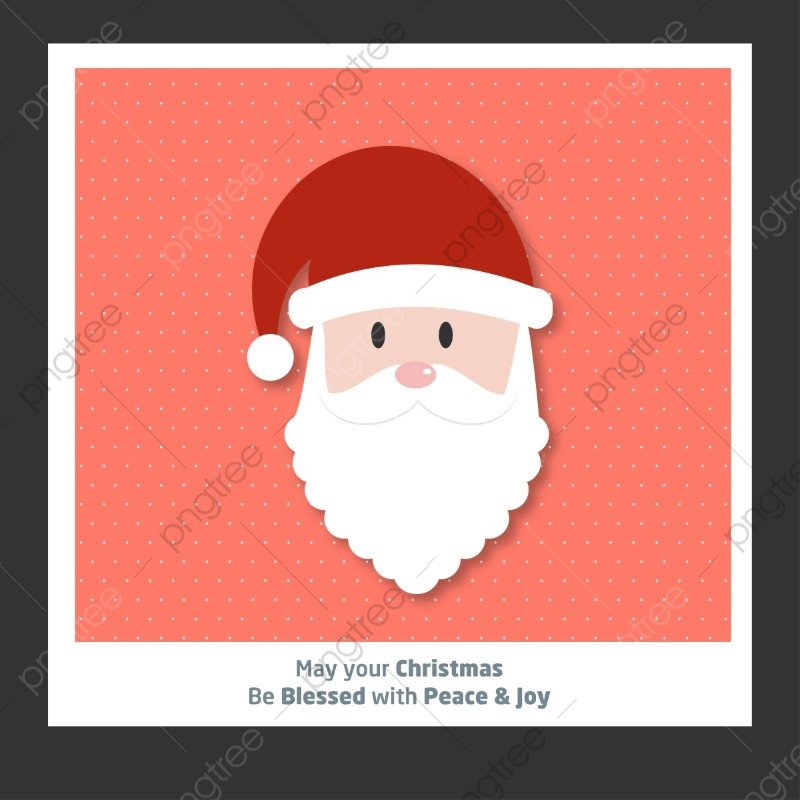 Christmas Card In Pink Color Having Santa Face, Merry, Vector 800x800 Christmas Card In Pink Color Having Santa Face, Merry, Vector