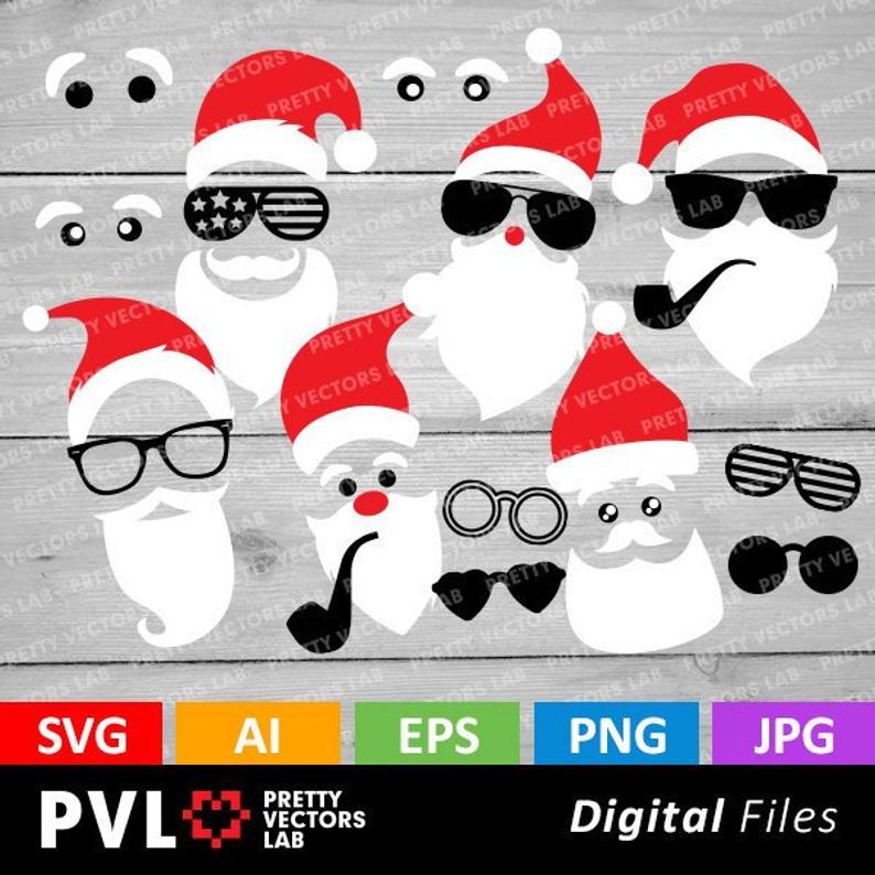 Christmas Santa Faces Santa Claus Face Vector Clipart Etsy 794x794 Christmas Santa Faces Santa Claus Face Vector Clipart Etsy