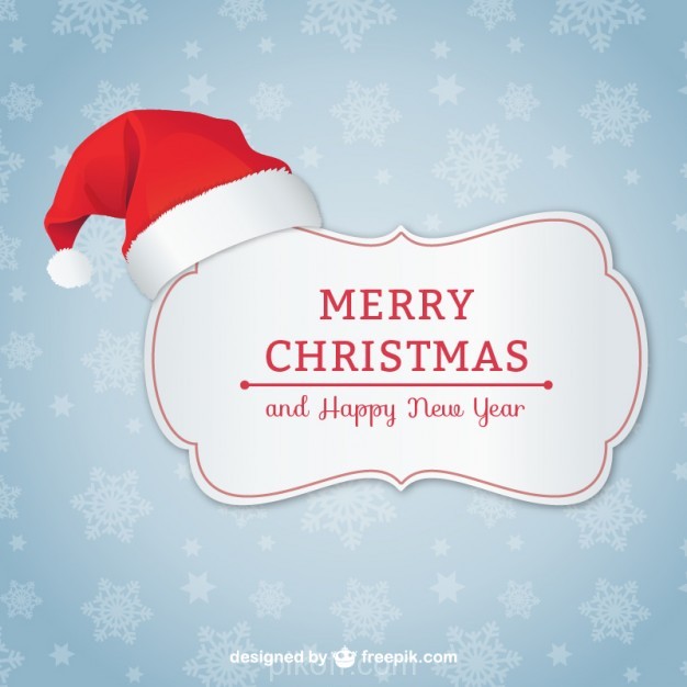 626x626 Elegant Christmas Card With Santa Hat Vector Free Download