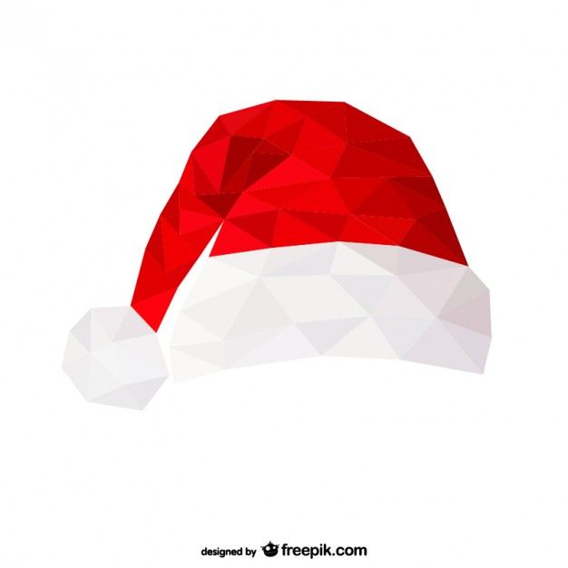 626x626 Polygonal Santa Claus Hat Free Vector Free Vectors Santa Claus