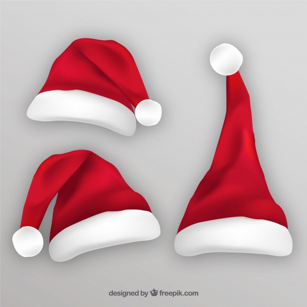 Set Of Three Santa Claus Caps Vector Free Download 626x626 Set Of Three Santa Claus Caps Vector Free Download