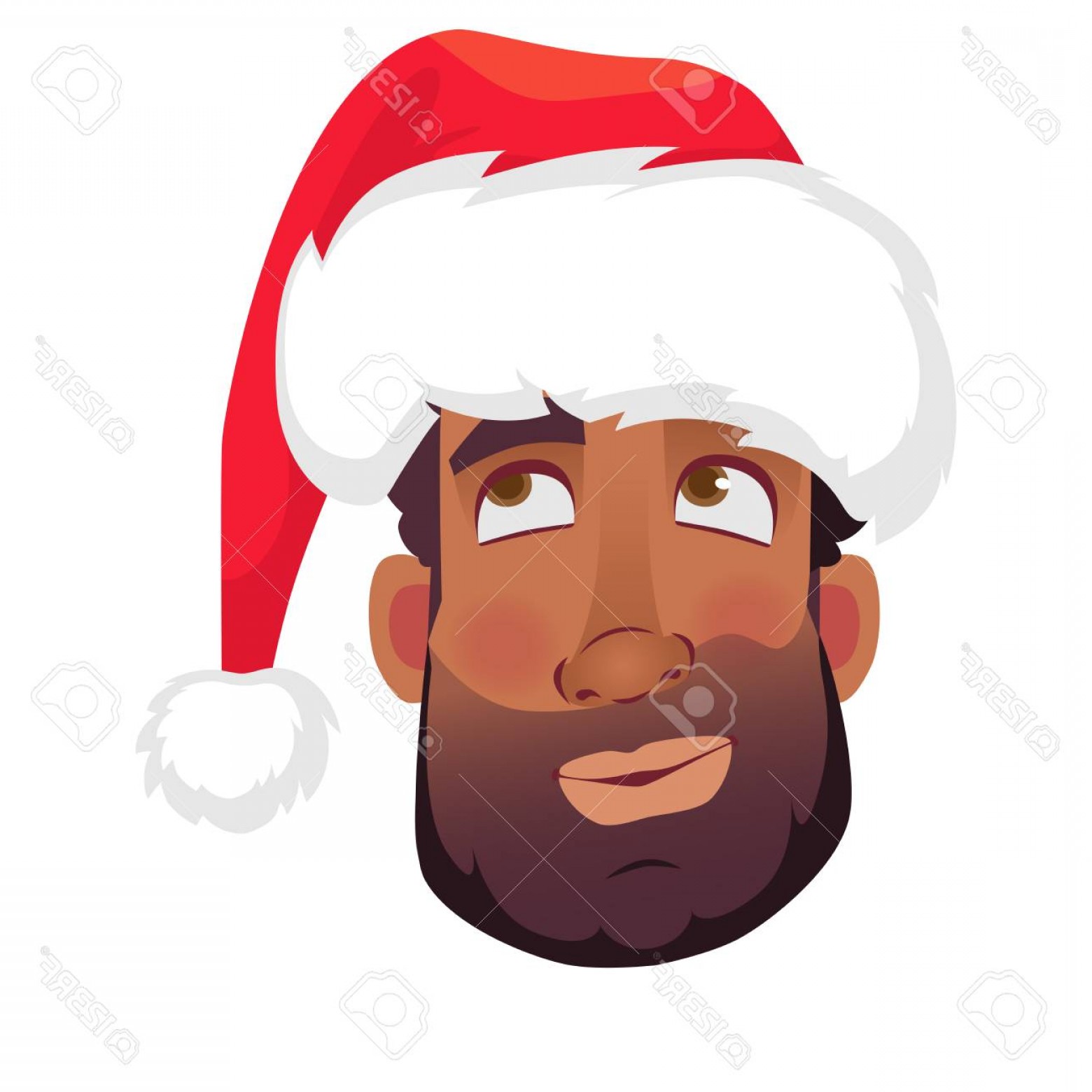 Photostock Vector Head Of African Man In A Santa Claus Hat African 1560x1560 Photostock Vector Head Of African Man In A Santa Claus Hat African