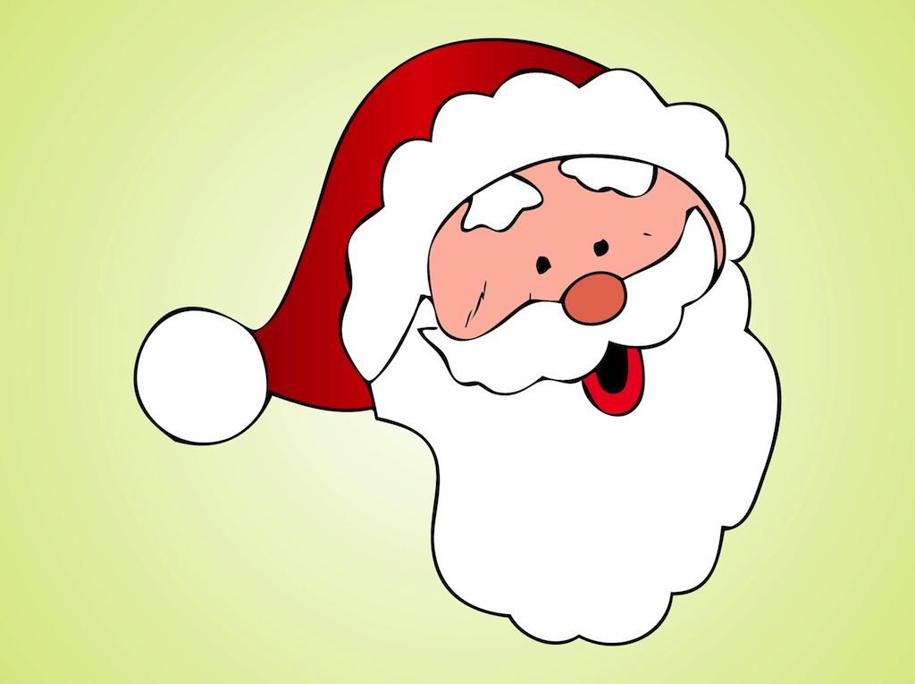 Santa Head Cartoon Vector Art Graphics 1024x765 Santa Head Cartoon Vector Art Graphics