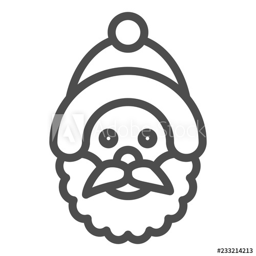 Santa Claus Line Icon Santa Head Vector Illustration Isolated 500x500 Santa Claus Line Icon Santa Head Vector Illustration Isolated