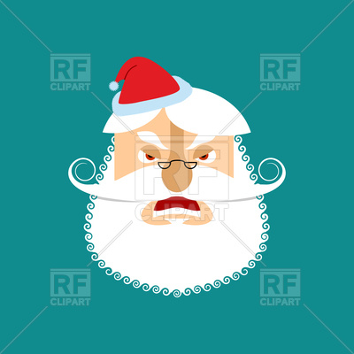 Angry Santa Head With Beard And Mustache Vector Image Of People 400x400 Angry Santa Head With Beard And Mustache Vector Image Of People