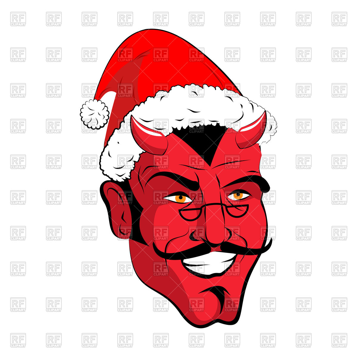 Satan Santa Head, Red Demon With Santa Hat Vector Image Of People 1200x1200 Satan Santa Head, Red Demon With Santa Hat Vector Image Of People
