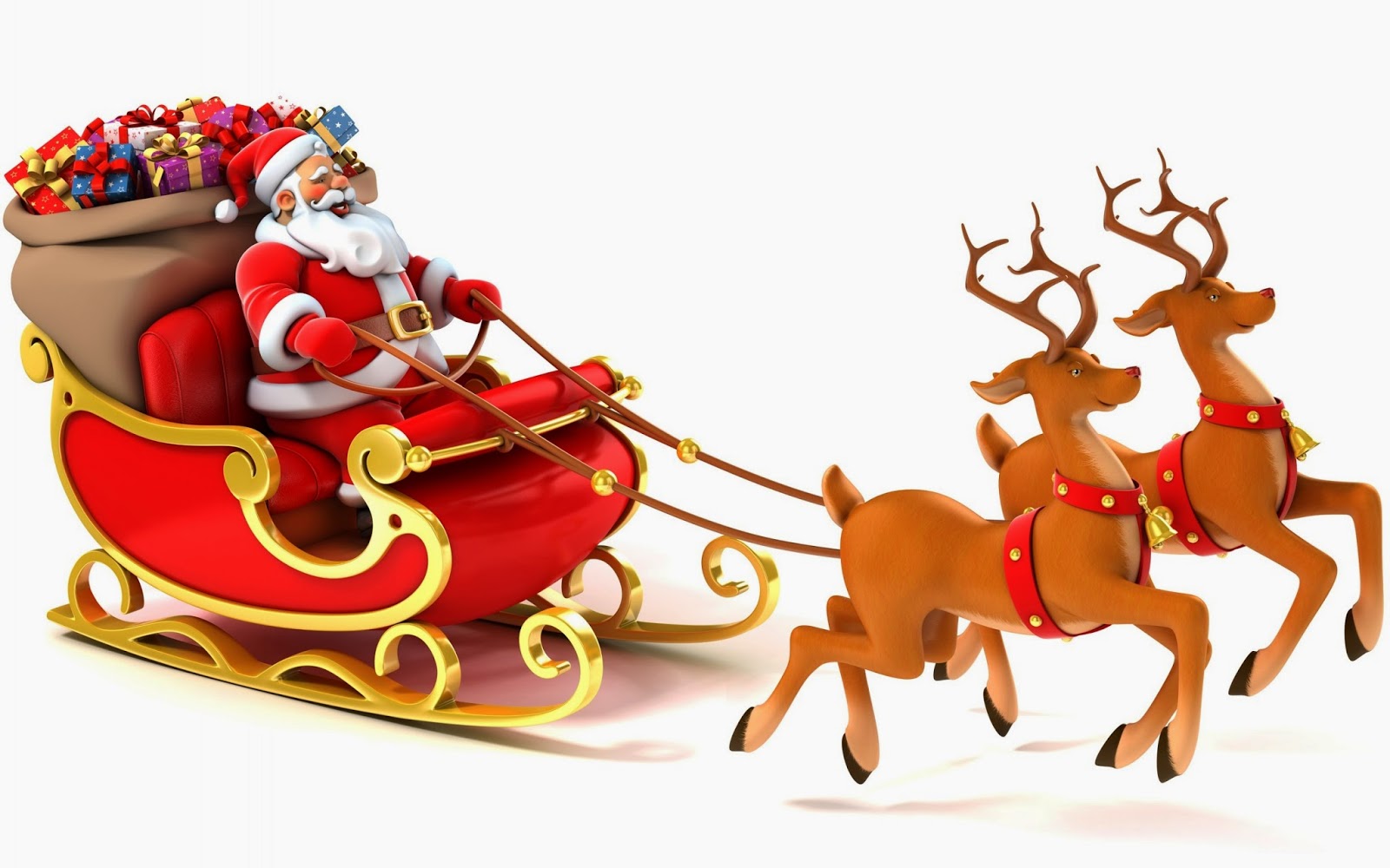 1600x1000 Santa Reindeer Vector Clipart