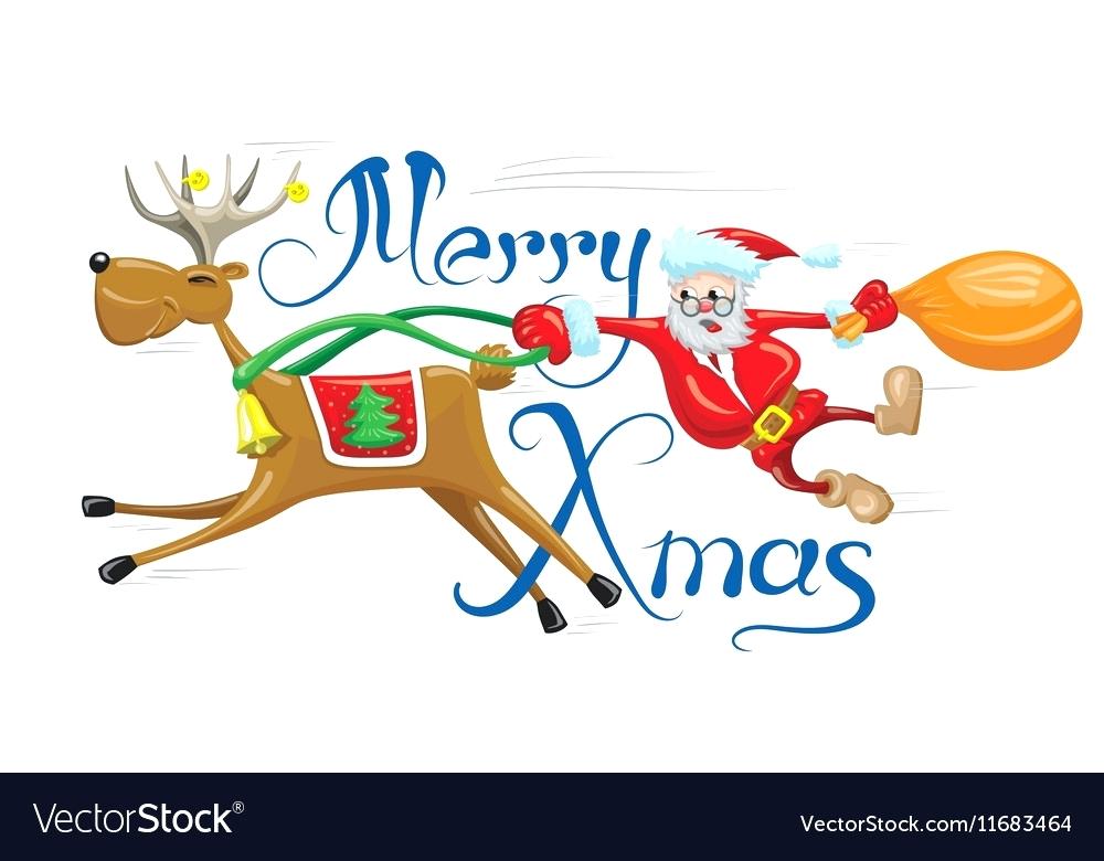 1000x780 With Reindeer Vector Image Santa Sleigh Bells