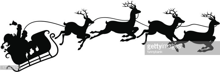 723x237 Drawing Of Vector Santa's Sleigh Silhouette Things To Make