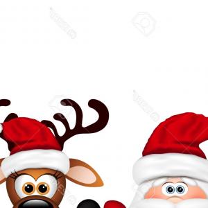 300x300 Photostock Vector Christmas Background Funny Santa And Reindeer