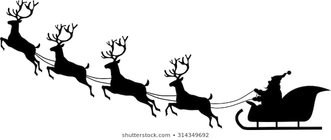 662x280 Huge Collection Of 'santa Sleigh Silhouette Vector' Download More