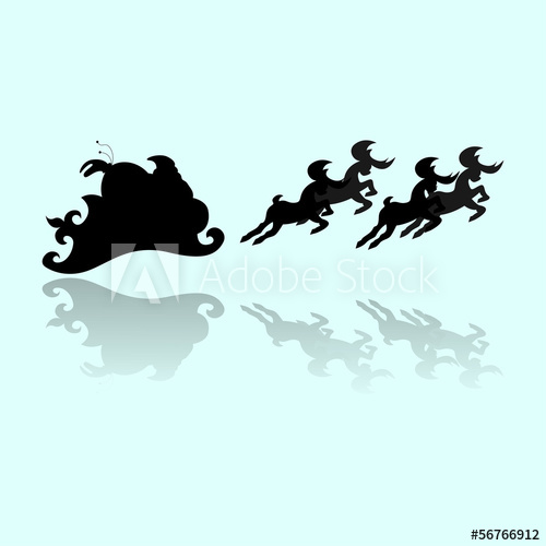 500x500 Santa Silhouette And Reflection