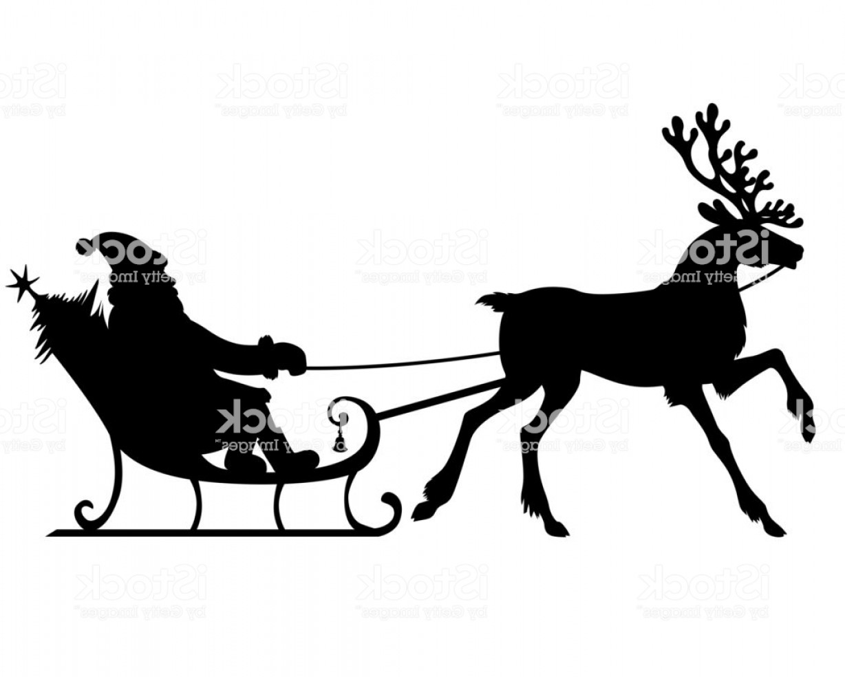 1228x984 Santa Sleigh Silhouette Vector Catchsplace
