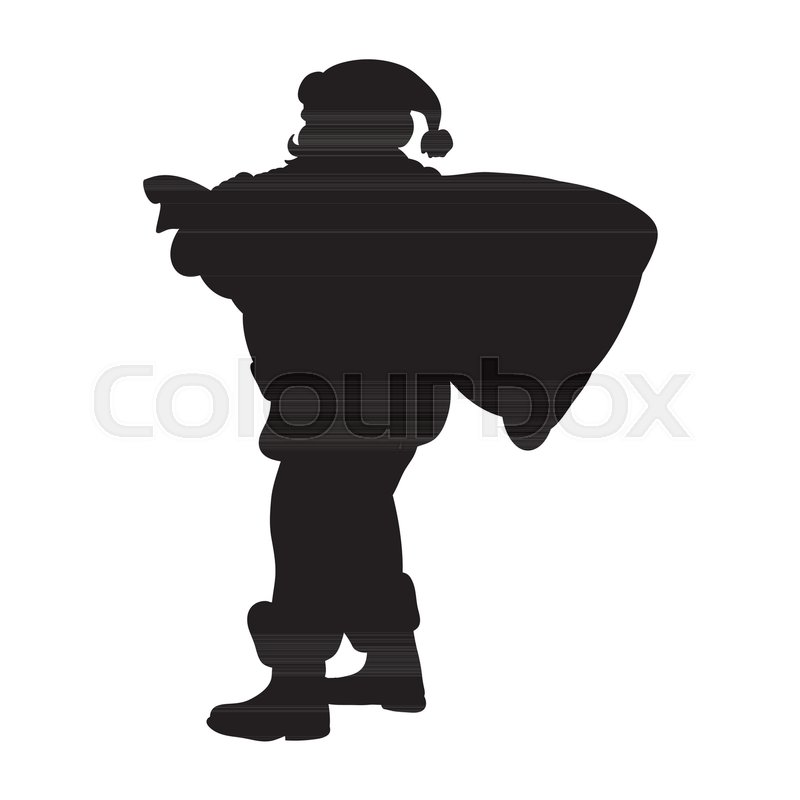 800x800 Santa Claus Silhouette Christmas Stock Vector Colourbox