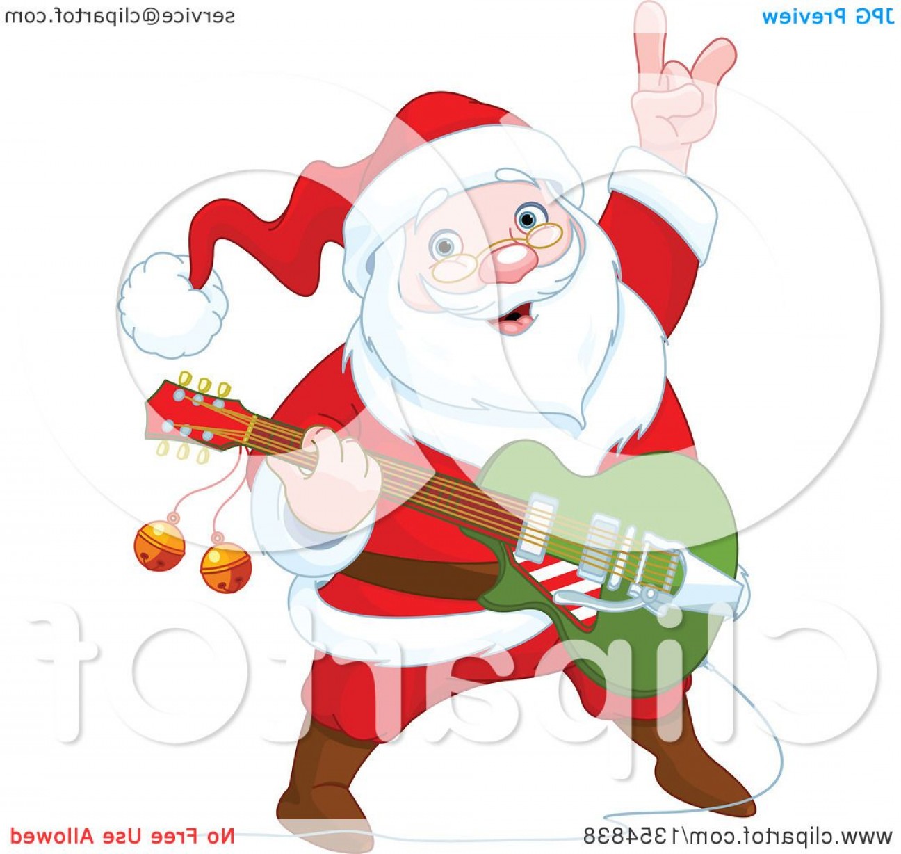 1296x1228 Christmas Santa Claus Playing A Guitar Catchsplace