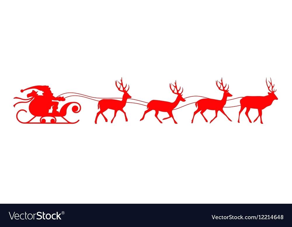 1000x780 Sleigh And Reindeer Silhouette Symbol Stock Vector Santa Pictures