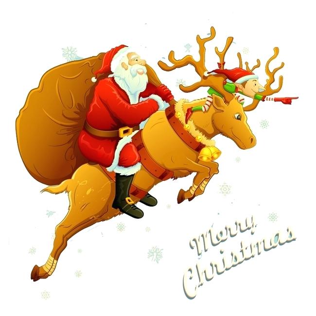 650x650 With Reindeer Vector And Santa Silhouette Lights