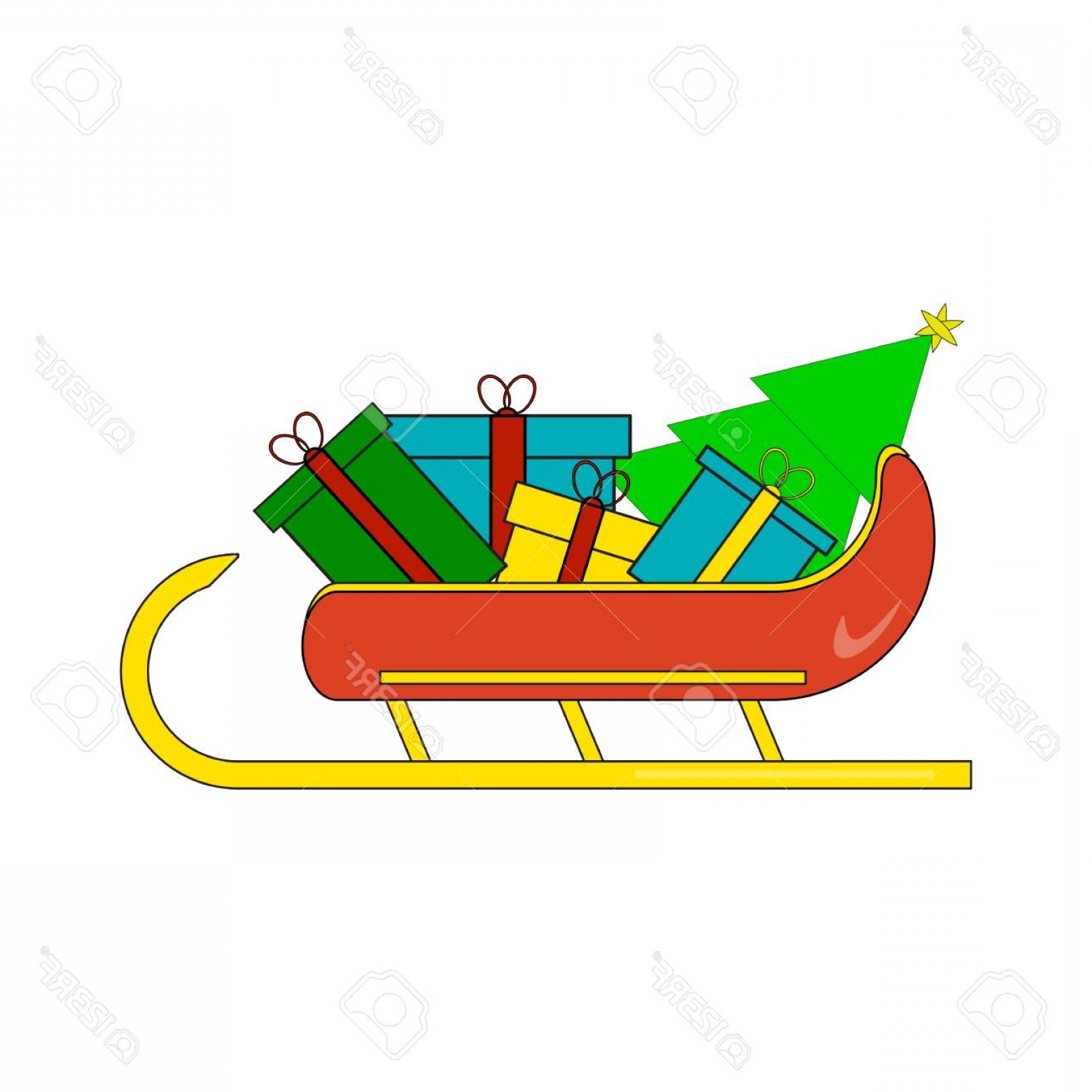 Photostock Vector Santas Sledge With Presents Santa Sleigh Vector 1560x1560 Photostock Vector Santas Sledge With Presents Santa Sleigh Vector