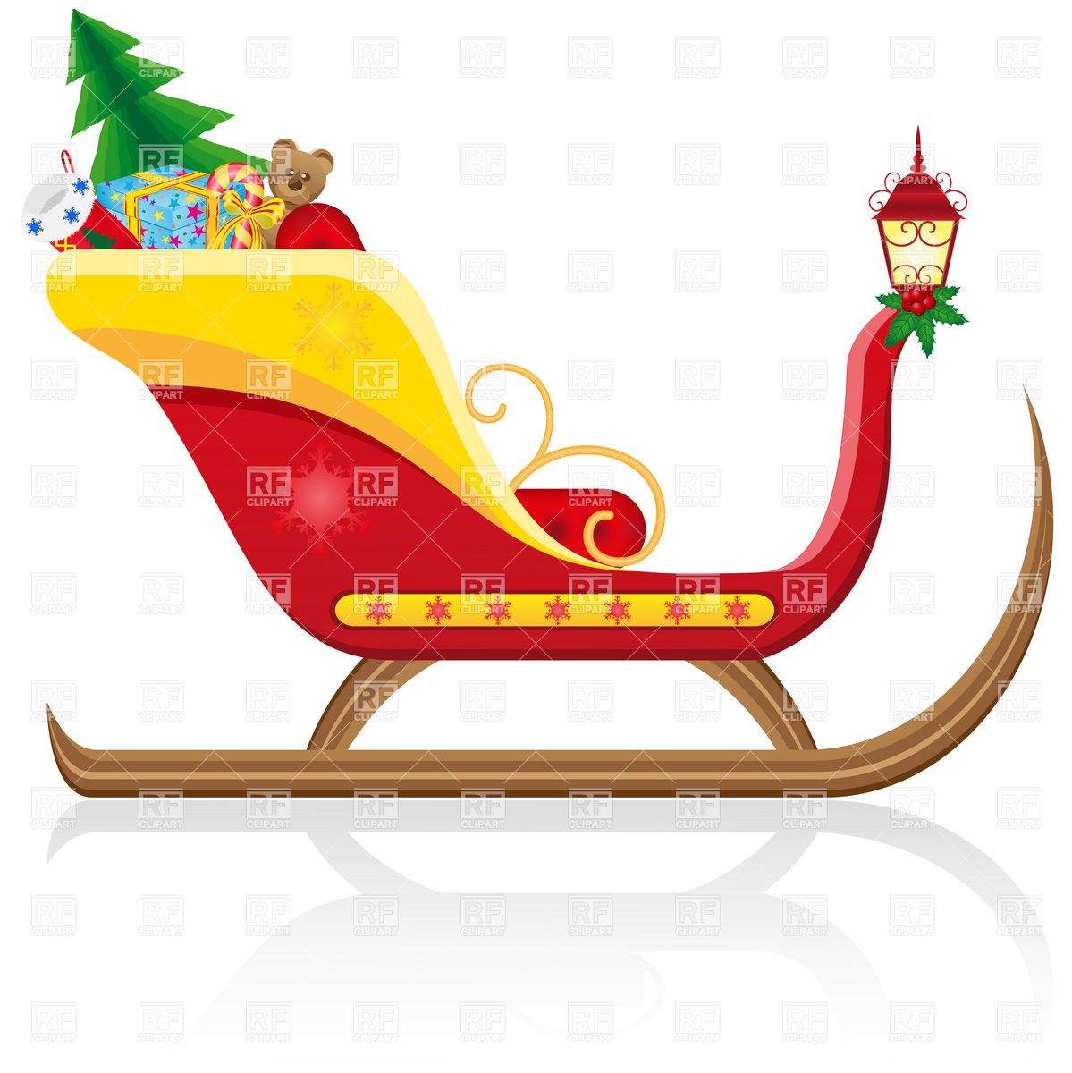 Santa Claus' Christmas Sleigh With Gifts Vector Image 1199x1200 Santa Claus' Christmas Sleigh With Gifts Vector Image