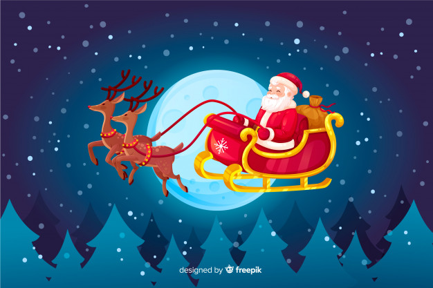 Santa Claus Flying In Sleigh Vector Free Download 626x417 Santa Claus Flying In Sleigh Vector Free Download